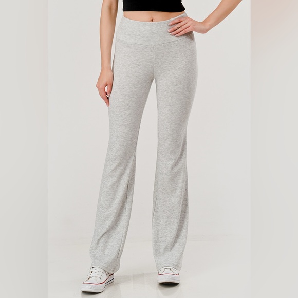 Women's Gray Flared Pants - Picture 1 of 5